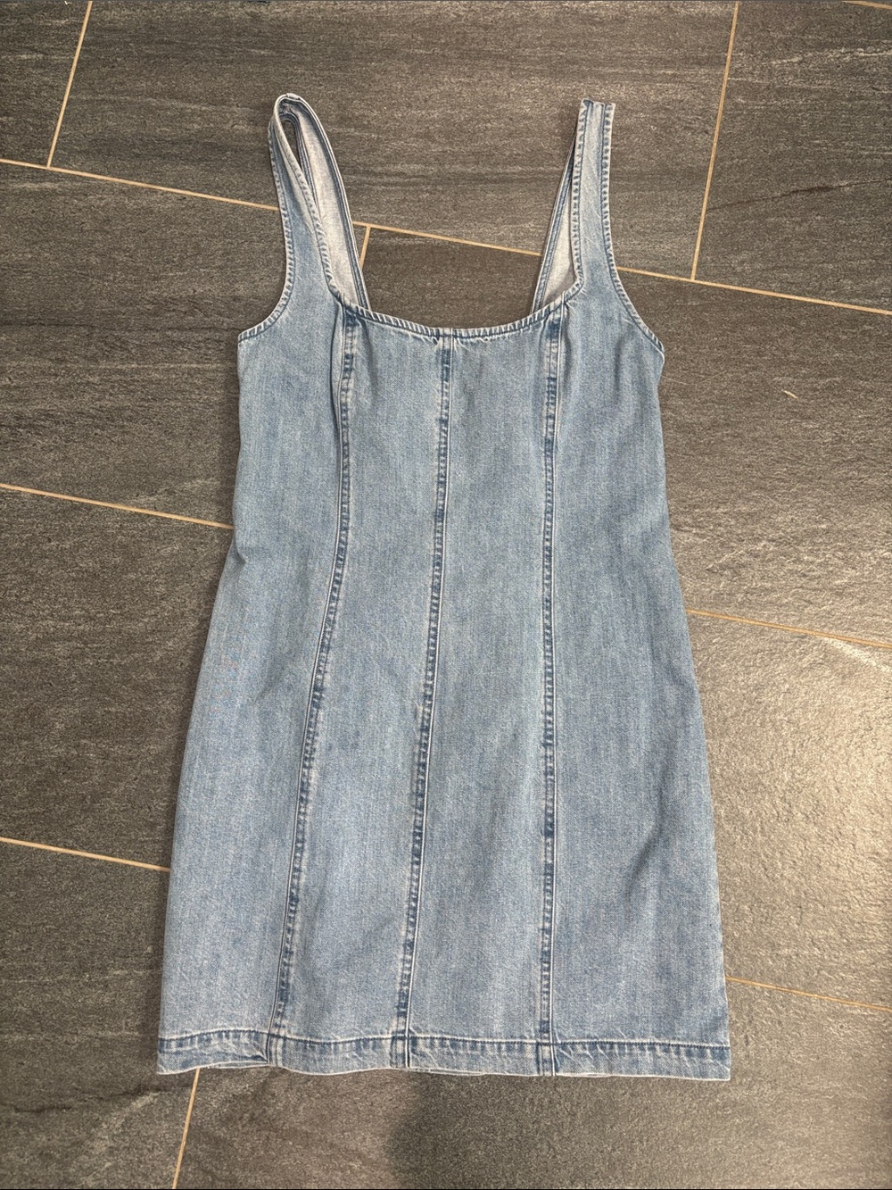 Steph Mini Dress in Gloomy Blue 100% cotton